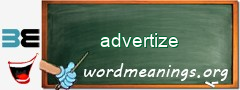 WordMeaning blackboard for advertize